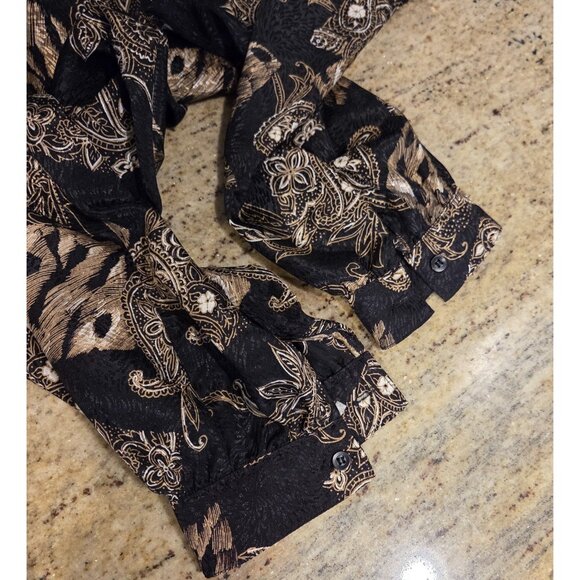 Nicola Womens Size 16  Shoulder Pads Animal Paisley Old Money Blouse - Picture 11 of 14